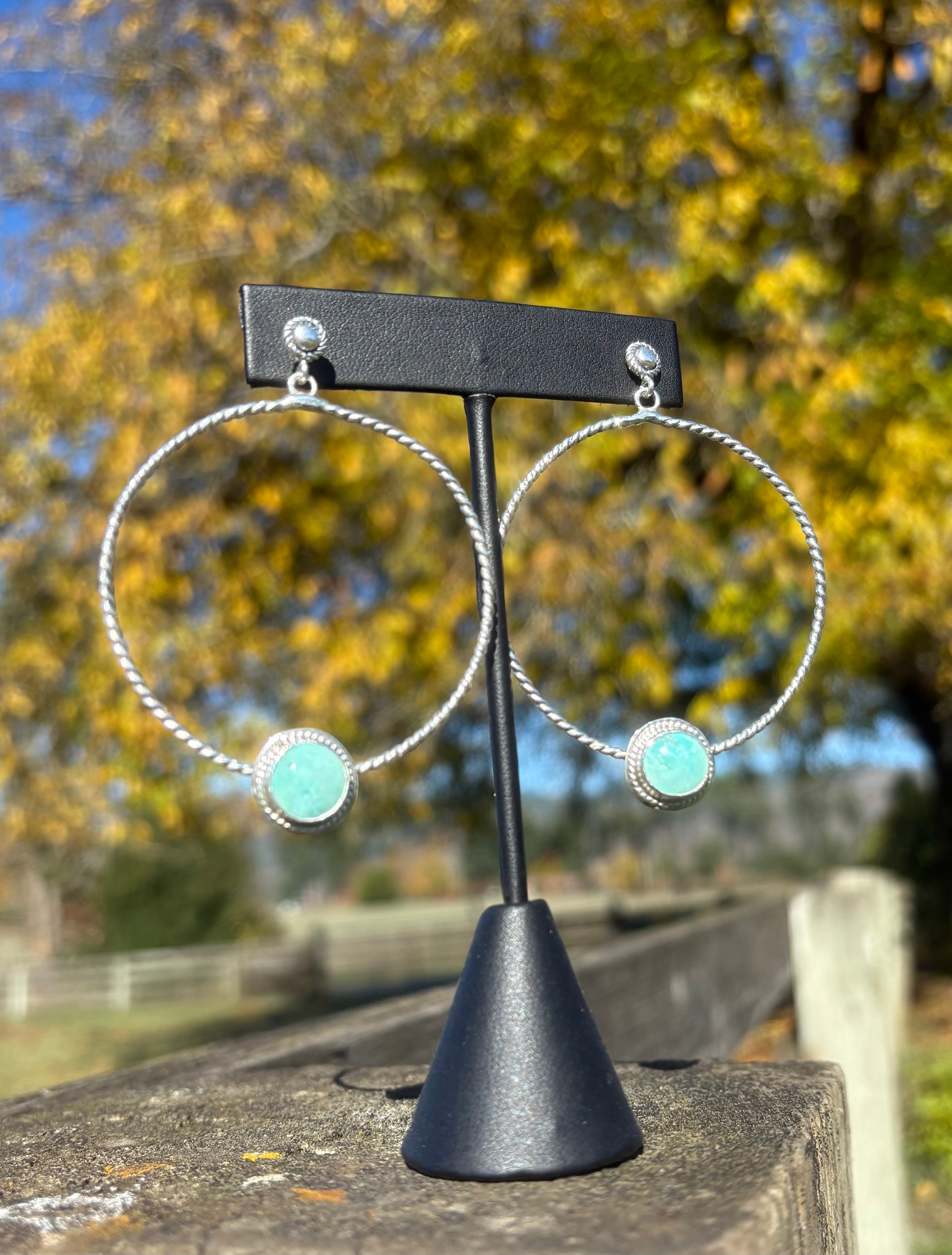 Tuquoise Hoop Earrings